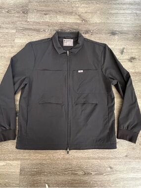 Figs Men's Black Lightweight Zip Shirt Jacket